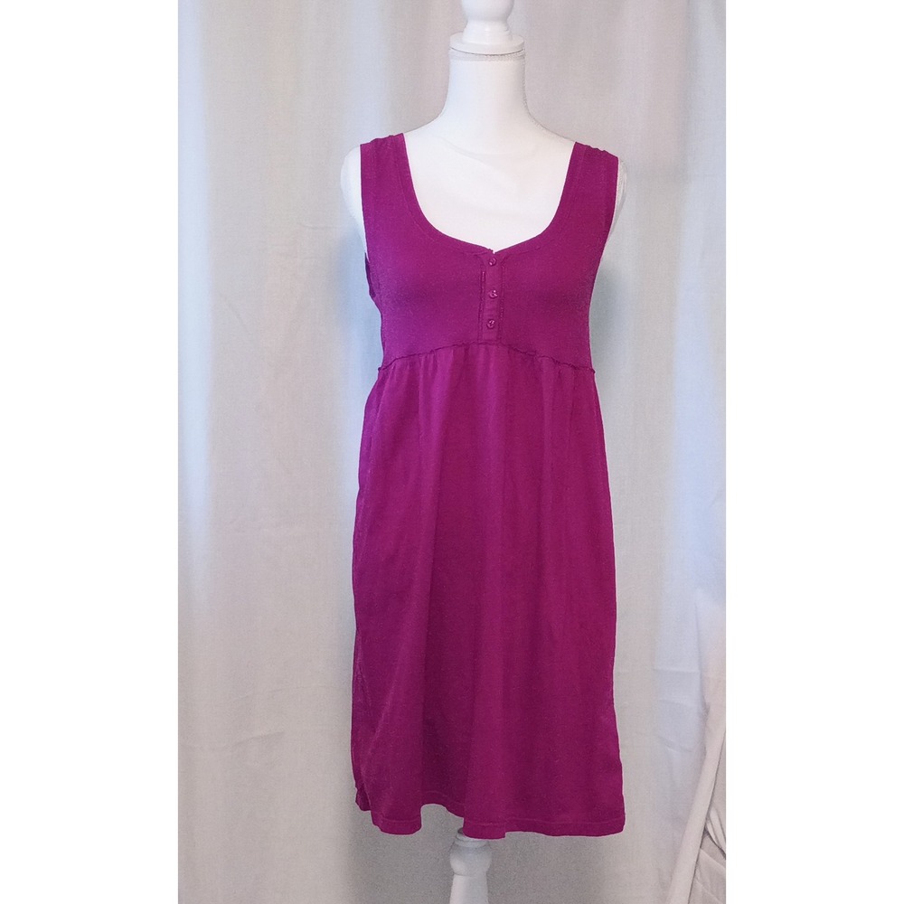 Aeropostale Magenta Purple Henley Babydoll Sleeveless Knit Dress XL Y2K Revival